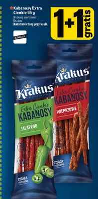 Kabanosy Extra Cienkie Jalapeno Krakus promocja w TOPAZ