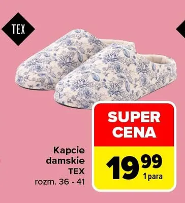 Kapcie damskie TEX promocja w Carrefour