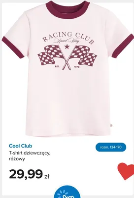 T-shirt dziewczęcy Cool Club różowy promocja w Smyk