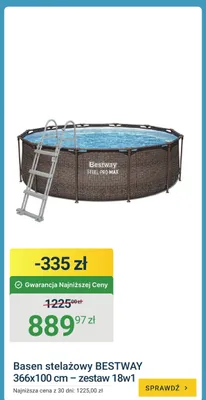 Basen stelażowy BESTWAY 366x100cm zestaw 18w1 promocja w ERLI
