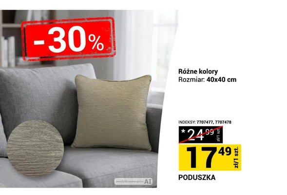 Poduszka 40x40 cm promocja w Merkury Market
