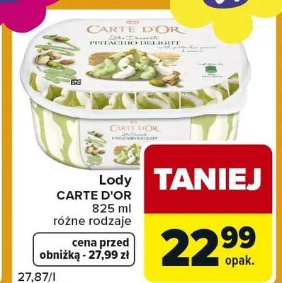 Lody Carte D'or różne rodzaje promocja w Carrefour Express