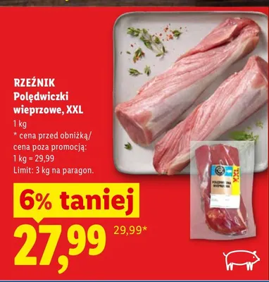 Polędwiczki wieprzowe, XXL promocja w Lidl
