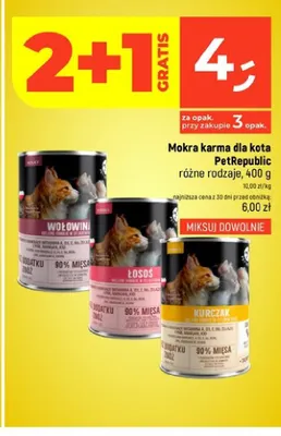 Mokra karma dla kota z łososiem PetRepublic promocja w Dealz