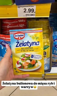 Żelatyna bulionowa do mięsa, ryb i warzyw promocja w Dino