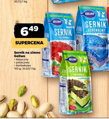 Sernik na zimno borówkowy Gellwe promocja w Netto