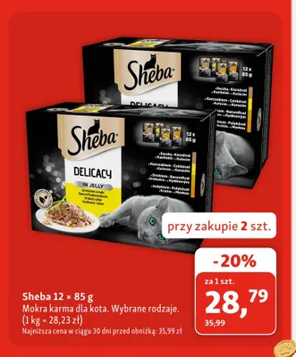 Mokra karma dla kota Sheba 12-pak promocja w MAXI ZOO