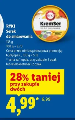 Serek do smarowania RYKI KremSer promocja w Lidl