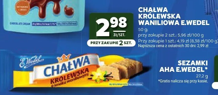 Chałwa Królewska waniliowa E.Wedel promocja w Stokrotka