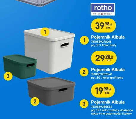Pojemnik Albula Rotho 12 l zielony promocja w Castorama