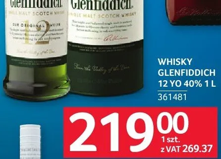 Whisky Glenfiddich 12 YO 40% 361481 promocja w Selgros