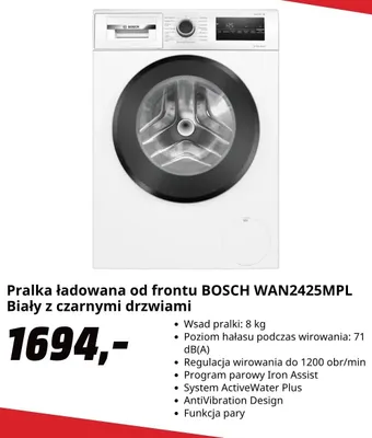 Pralka ładowana od frontu Bosch WAN2425MPL promocja w Media Markt