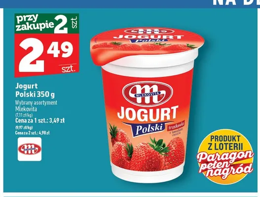 Jogurt Polski truskawkowy Mlekovita promocja w TOPAZ