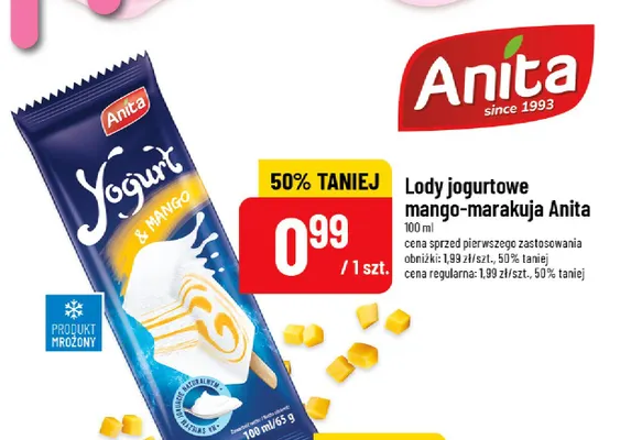 Lody jogurtowe mango-marakuja Anita promocja w POLOmarket