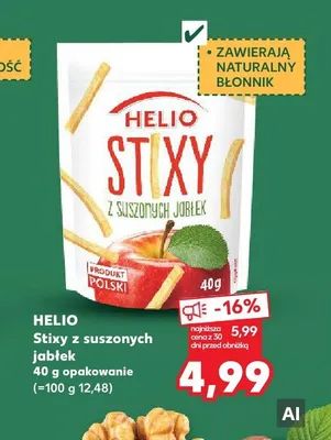Stixy z suszonych jabłek Helio promocja w Kaufland