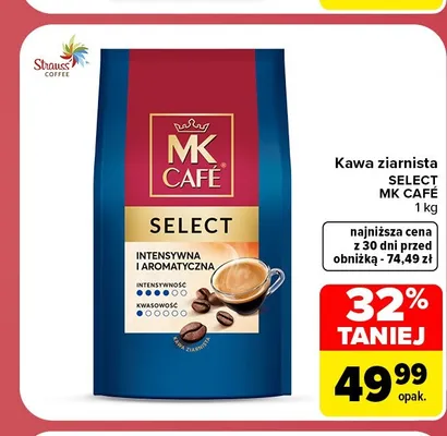 Kawa ziarnista MK Café Select promocja w Carrefour