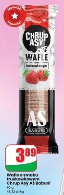 Wafle o smaku truskawkowym Chrup Asy promocja w Dino