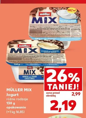 Jogurt Müller Mix Milk-Cream promocja w Kaufland