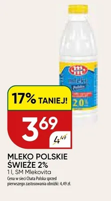 Mleko Polskie świeże 2% promocja w Chata Polska