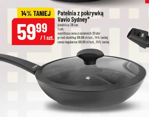 Patelnia z pokrywką Vavio Sydney 28 cm promocja w POLOmarket