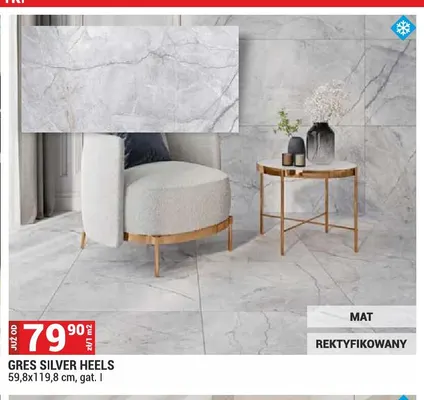 Gres Silver Heels 59,8x119,8 cm promocja w Merkury Market