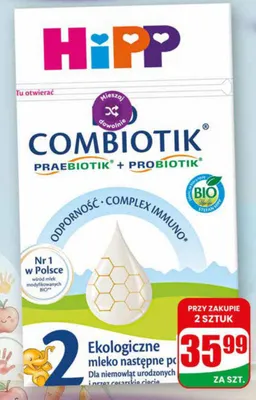 Mleko Bio Combiotik HiPP promocja w Dino