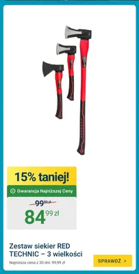 Zestaw siekier Red Technic 3 wielkości promocja w ERLI