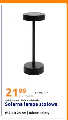 Solarna lampa stołowa promocja w Action