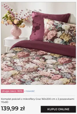Komplet pościeli z mikrofibry Graz 160x200 cm z 2 poszewkami 70x80 Home & You promocja w home&you
