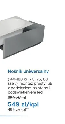 Nośnik uniwersalny do wanny IO promocja w Blu Salony Łazienek