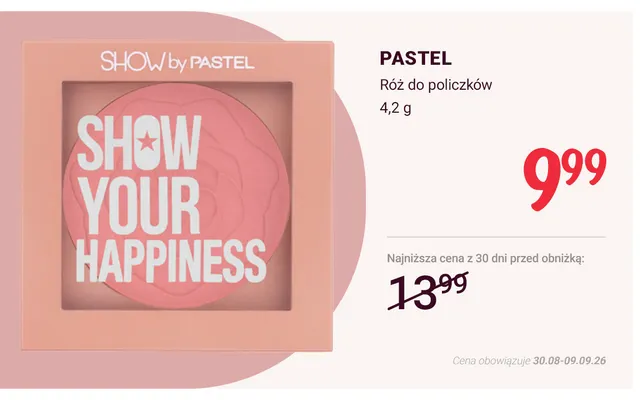 Róż do policzków Pastel promocja w Rossmann