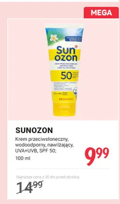 Krem przeciwsłoneczny Sun Ozon SPF 50 promocja w Rossmann