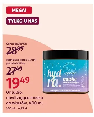 Nawilżająca maska do włosów promocja w Rossmann