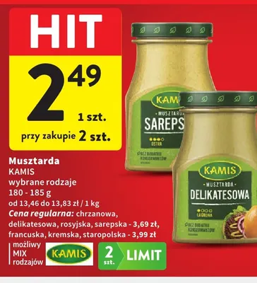 Musztarda francuska Kamis promocja w Intermarche