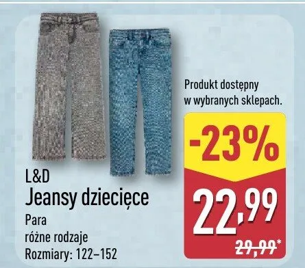 Jeansy dziecięce L&D promocja w Aldi