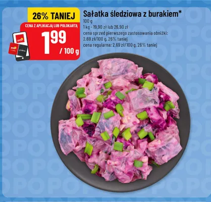 Sałatka śledziowa z burakiem promocja w POLOmarket
