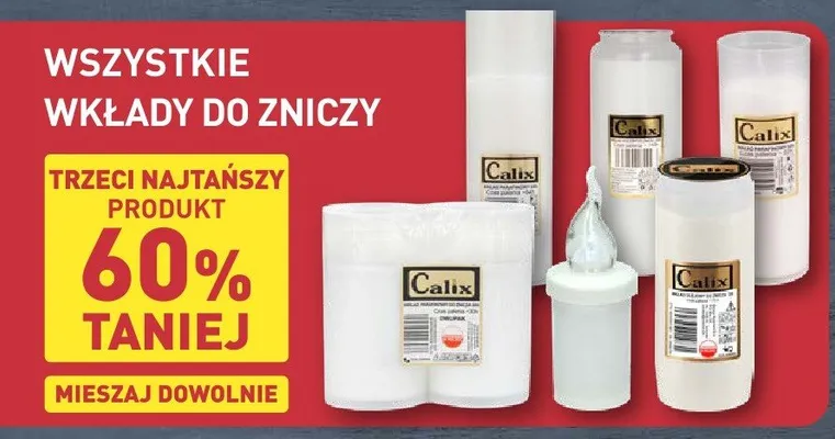 Wkłady do zniczy Calix promocja w Aldi