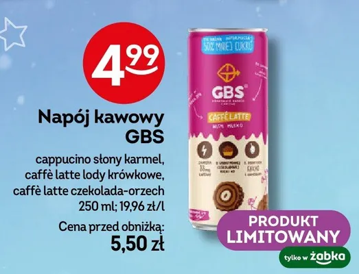 Napój kawowy cappucino słony karmel, caffè latte lody krówkowe, caffè latte czekolada-orzech promocja w Żabka