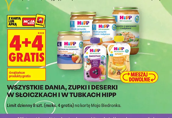 Smoothie jabłka gruszki jagody HiPP promocja w Biedronka