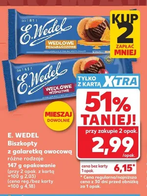 Biszkopty z galaretką pomarańczową E. Wedel Wedlowe promocja w Kaufland