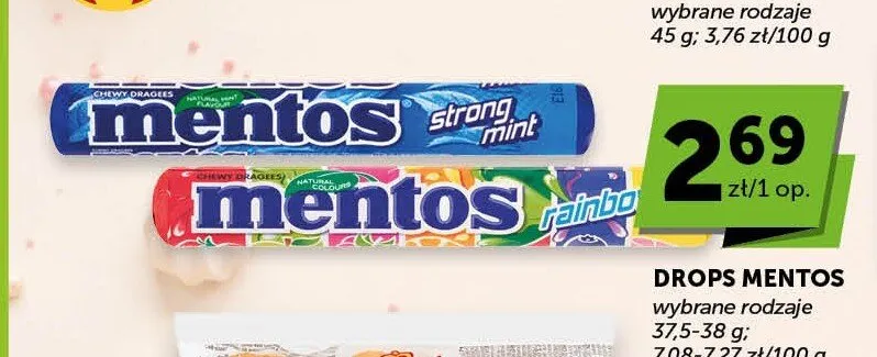 Dropsy Mentos rainbow promocja w Euro Sklep