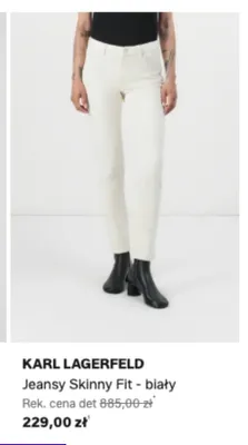 Jeansy Skinny Fit Karl Lagerfeld białe promocja w Lounge by Zalando