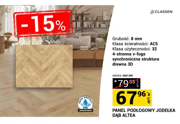 Panel podłogowy jodełka Dąb Altea Classen promocja w Merkury Market