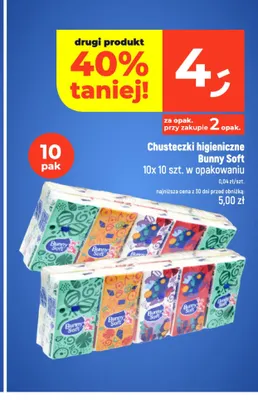 Chusteczki higieniczne Bunny Soft 10-pak promocja w Dealz