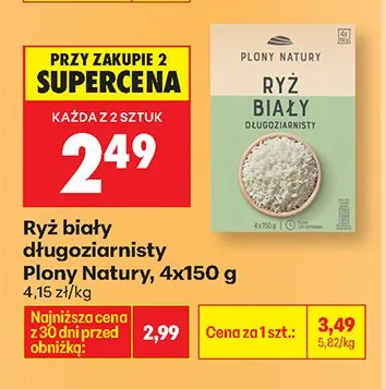 Ryż biały długoziarnisty Plony Natury promocja w Biedronka