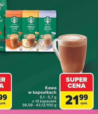 Kawa w kapsułkach Starbucks Caramel Latte promocja w Carrefour