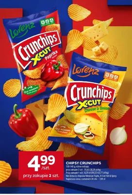 Chipsy Lorenz Crunchips X-Cut Cheese & Onion promocja w Stokrotka