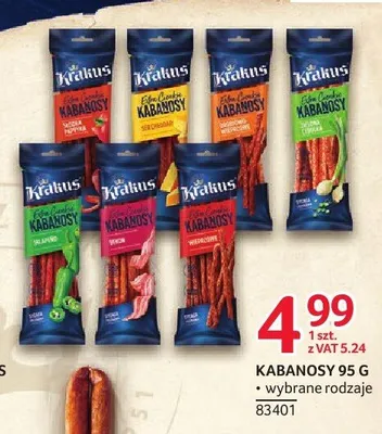 Kabanosy ekstra cienkie wieprzowe Krakus promocja w Selgros