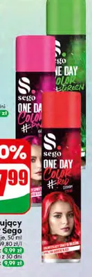 Spray koloryzujący do włosów Sego One Day Color Green promocja w Dino