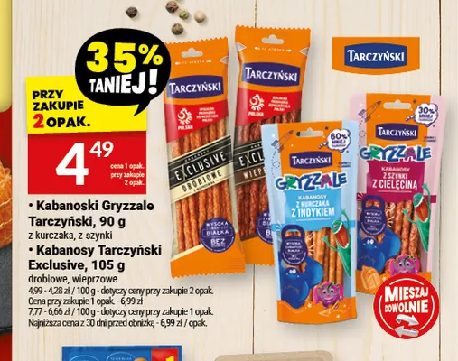 Kabanosy Exclusive wieprzowe Tarczyński promocja w Twój Market